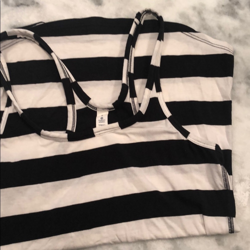 Lulu lemon Pima cotton racerback, black/white